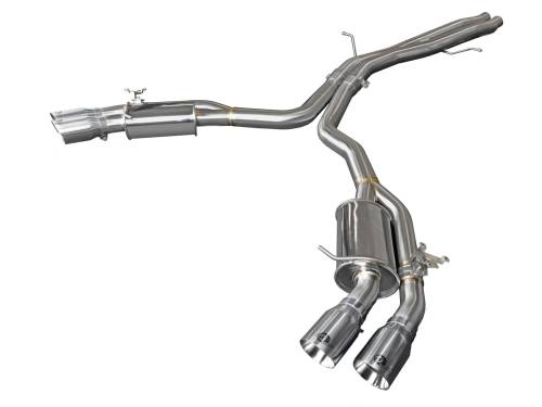 aFe Power - 49-36427-P | AFE Power MACH Force-Xp 3 IN to 2-1/2 IN Stainless Steel Cat-Back Exhaust System Polished (2018-2020 RS5 V6-2.9L tt)