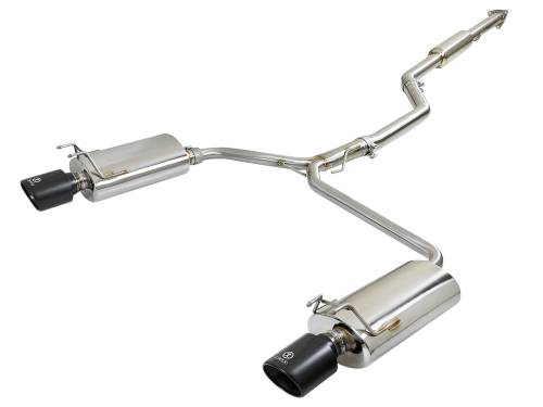 aFe Power - 49-36605-B | AFE Power Takeda 2-1/2 IN to 1-3/4 IN 304 Stainless Steel Cat-Back Exhaust w/ Black Tips (2013-2017 Accord L4-2.4L)