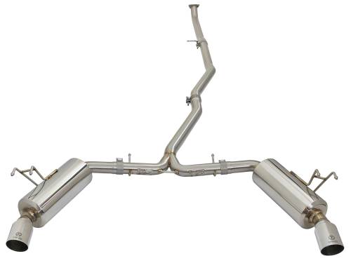 aFe Power - 49-36615-P | AFE Power Takeda 2-1/4 to 2-1/2 IN 304 Stainless Steel Cat-Back Exhaust w/Polished Tips (2016-2021 Civic L4-1.5L t)