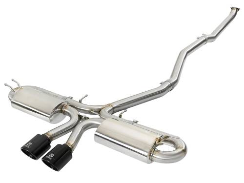 aFe Power - 49-36618-B | AFE Power Takeda 3 IN 304 Stainless Steel Cat-Back Exhaust w/ Center Black Tips (2017-2020 Civic Si L4-1.5L t)