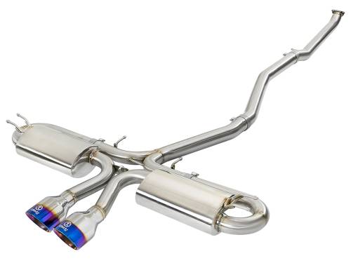 aFe Power - 49-36618-L | AFE Power Takeda 3 IN 304 Stainless Steel Cat-Back Exhaust System w/ Blue Flame Tip (2017-2020 Civic Si L4-1.5L t)