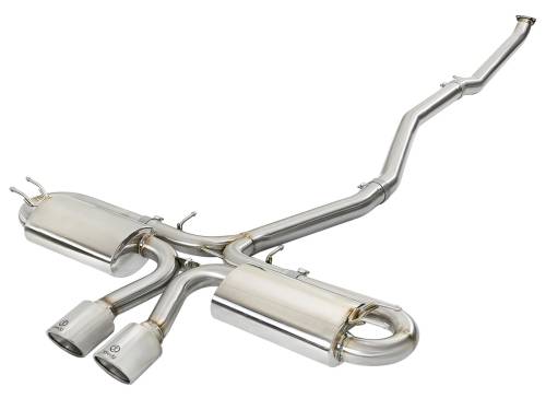 aFe Power - 49-36618-P | AFE Power Takeda 3 IN 304 Stainless Steel Cat-Back Exhaust w/ Center Polished Tips (2017-2020 Civic Si L4-1.5L t)