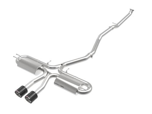 aFe Power - 49-36621-1C | AFE Power Takeda 3 IN 304 Stainless Steel Cat-Back Exhaust System w/ Carbon Fiber Tips (2017-2020 Civic Si L4-1.5L t)