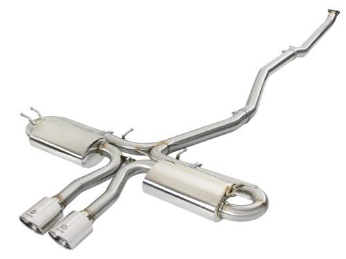 aFe Power - 49-36621-P | AFE Power Takeda 3 IN 304 Stainless Steel Cat-Back Exhaust System w/ Polished Tips (2017-2020 Civic Si L4-1.5L t)