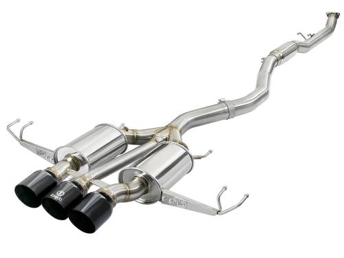 aFe Power - 49-36623-B | AFE Power Takeda 3 IN 304 Stainless Steel Cat-Back Exhaust System w/ Black Tips (2017-2021 Civic L4-2.0L t)