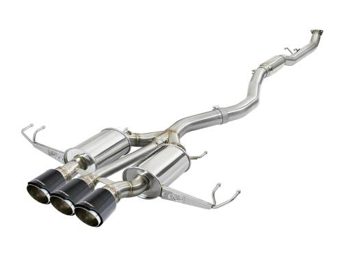 aFe Power - 49-36623-C | AFE Power Takeda 3 IN 304 Stainless Steel Cat-Back Exhaust System w/ Carbon Fiber Tips (2017-2021 Civic L4-2.0L t)