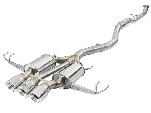 aFe Power - 49-36623-P | AFE Power Takeda 3 IN 304 Stainless Steel Cat-Back Exhaust System w/ Polished Tips (2017-2021 Civic L4-2.0L t)