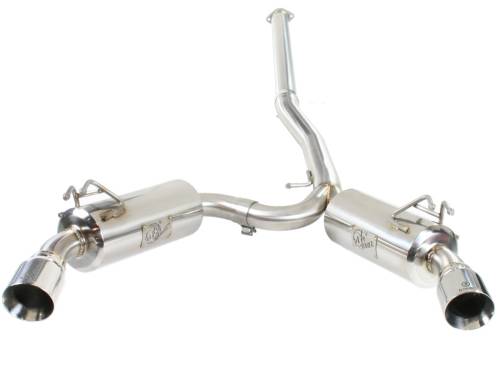 aFe Power - 49-36701 | AFE Power Takeda 3 IN to 2-1/2 IN 304 Stainless Steel Cat-Back Exhaust w/ Polished Tips (2008-2015 Lancer L4-2.0L t)