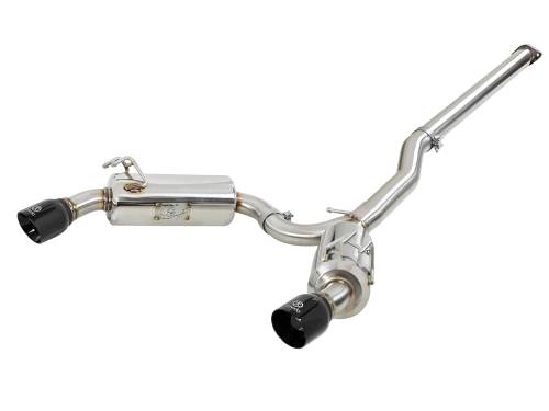 aFe Power - 49-36701-B | AFE Power Takeda 3 IN to 2-1/2 IN 304 Stainless Steel Cat-Back Exhaust w/ Black Tips (2008-2015 Lancer L4-2.0L t)