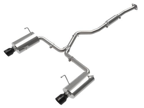 aFe Power - 49-36804-B | AFE Power Takeda 2-1/2 IN to 2-1/4 IN 304 Stainless Steel Cat-Back Exhaust w/ Black Tip (2014-2018 Forester XT H4-2.5L t)