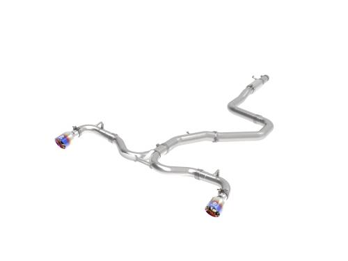 aFe Power - 49-37003-1L | AFE Power Takeda 3 IN to 2-1/2 IN 304 Stainless Steel Cat-Back Exhaust w/ Blue Flame Tip (2018-2020 Elantra GT L4-1.6L t)