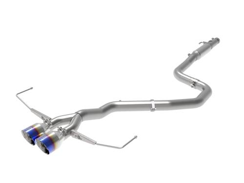 aFe Power - 49-37011-L | AFE Power Takeda 3 IN to 2-1/2 IN 304 Stainless Steel Cat-Back Exhaust w/ Blue Flame Tip (2019-2021 Veloster L4-1.6L t)