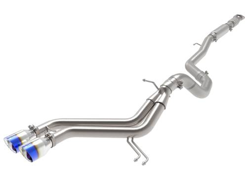 aFe Power - 49-37018-L | AFE Power Takeda 2-1/2 IN to 3 IN 304 Stainless Steel Cat-Back Exhaust w/ Blue Flame Tip (2013-2017 Veloster L4-1.6L t)