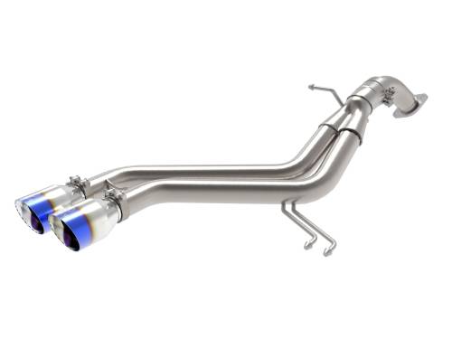 aFe Power - 49-37019-L | AFE Power Takeda 3 IN to 2-1/2 IN 304 Stainless Steel Axle-Back Exhaust w/ Blue Flame Tip (2013-2017 Veloster L4-1.6L t)