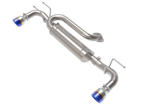 aFe Power - 49-37023-L | AFE Power Takeda 3 IN to 2-1/2 IN 304 Stainless Steel Axle-Back Exhaust w/ Blue Flame Tip (2019-2024 3 L4-2.5L/2.5L t)