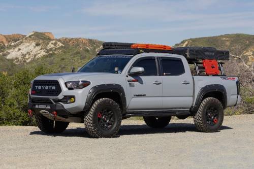 Rough Country - A-T11621-1G3 | Rough Country Defender Fender Flares For Toyota Tacoma 2/4WD (2016-2023) | Magnetic Grey