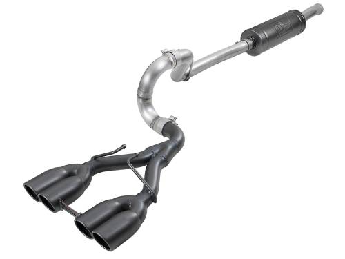 aFe Power - 49-38071-B | AFE Power Rebel Series 2-1/2 IN 304 Stainless Steel Cat-Back Exhaust System w/ Black Tip (2018-2024 Wrangler JL V6-3.6L )