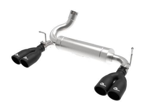 aFe Power - 49-38086-B | AFE Power Vulcan Series 2-1/2 IN 304 Stainless Steel Axle-Back Exhaust System Black (2007-2018 Wrangler JK V6-3.6L/3.8L)