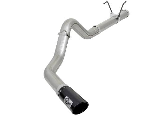 aFe Power - 49-42006-B | AFE Power Large Bore-HD 4 IN 409 Stainless Steel DPF-Back Exhaust System w/ Black Tip (2007-2012 Ram 2500, 3500 Pickup L6-6.7L td)