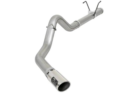 aFe Power - 49-42006-P | AFE Power Large Bore-HD 4 IN 409 Stainless Steel DPF-Back Exhaust System w/ Polished Tip (2007-2012 Ram 2500, 3500 Pickup L6-6.7L td)