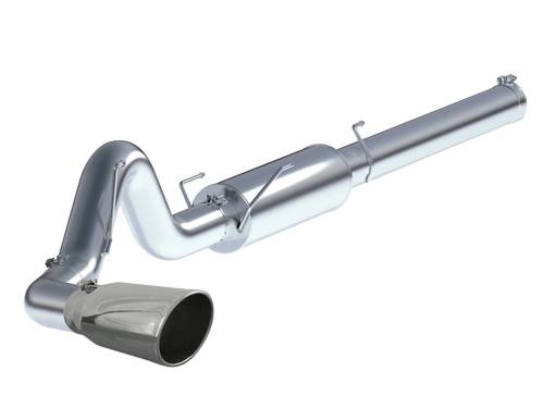 aFe Power - 49-42012 | AFE Power Large Bore-HD 5 IN 409 Stainless Steel Cat-Back Exhaust System w/ Polished Tip (2004-2007 Ram 2500, 3500 Pickup L6-5.9L td)