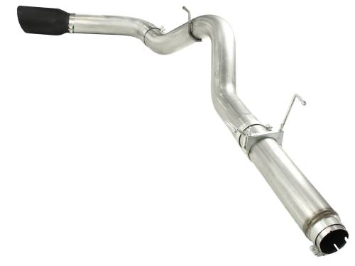 aFe Power - 49-42016-B | AFE Power Large Bore-HD 5 IN 409 Stainless Steel DPF-Back Exhaust System w/Black Tip (2007-2012 Ram 2500, 3500 Pickup L6-6.7L td)