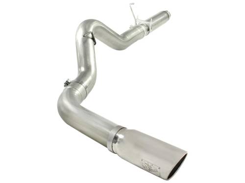 aFe Power - 49-42016-P | AFE Power Large Bore-HD 5 IN 409 Stainless Steel DPF-Back Exhaust System w/Polished Tip (2007-2012 Ram 2500, 3500 Pickup L6-6.7L td)