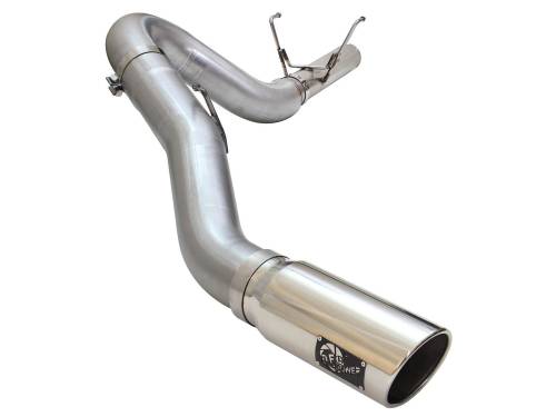 aFe Power - 49-42051-1P | AFE Power Large Bore-HD 5 IN 409 Stainless Steel DPF-Back Exhaust System w/Polished Tip (2013-2018 Ram 2500, 3500 Pickup L6-6.7L td)