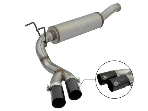 aFe Power - 49-42057-B | AFE Power Rebel Series 3-1/2 IN Stainless Steel Cat-Back Exhaust System w/Black Tip (2014-2018 Ram 2500, 3500 Pickup V8-6.4L)