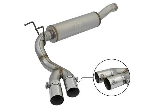 aFe Power - 49-42057-P | AFE Power Rebel Series 3-1/2 IN Stainless Steel Cat-Back Exhaust System w/Polish Tip (2014-2018 Ram 2500, 3500 Pickup V8-6.4L)