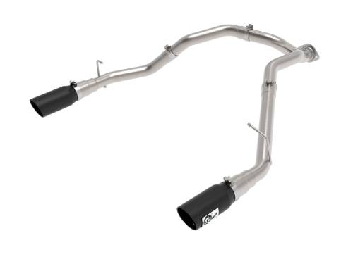 aFe Power - 49-42080-B | AFE Power Large Bore-HD 3 IN 409 Stainless Steel DPF-Back Exhaust System w/Black Tip (2020-2021 1500 V6-3.0L td)