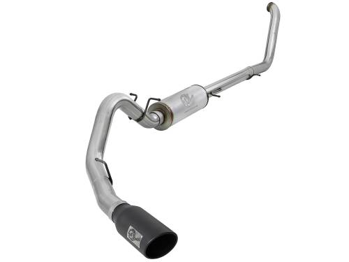 aFe Power - 49-43008-B | AFE Power Large Bore-HD 4 IN 409 Stainless Steel Turbo-Back Exhaust System w/ Black Tip (2000-2003 Excursion V8-7.3L td)