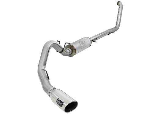 aFe Power - 49-43008-P | AFE Power Large Bore-HD 4 IN 409 Stainless Steel Turbo-Back Exhaust System w/ Polished Tip (2000-2003 Excursion V8-7.3L td)