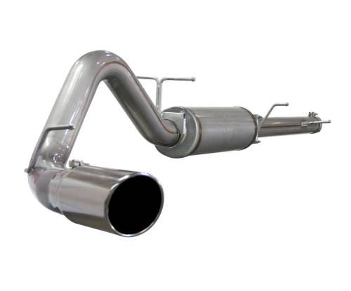 aFe Power - 49-43009 | AFE Power Large Bore-HD 4 IN 409 Stainless Steel Cat-Back Exhaust System w/ Polished Tip (2003-2005 Excursion V8-6.0L td)