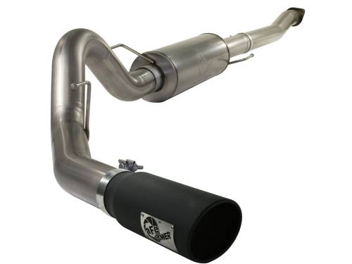 aFe Power - 49-43041-B | AFE Power MACH Force-Xp 4 IN Stainless Steel Cat-Back Exhaust System w/Black Tip (2011-2014 F150 Pickup V6-3.5L tt)