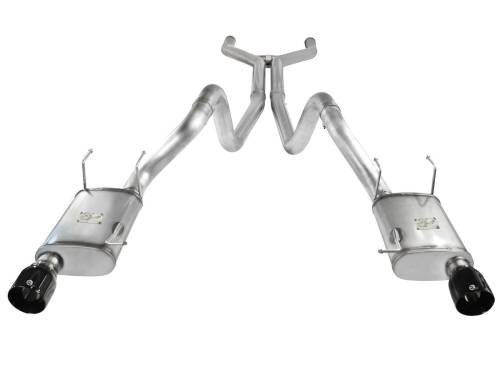 aFe Power - 49-43049-B | AFE Power MACH Force-Xp 3 IN 409 Stainless Steel Cat-Back Exhaust System w/Black Tip (2011-2014 Mustang V8-5.0L)