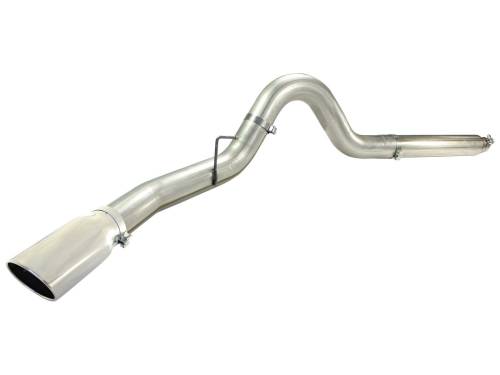 aFe Power - 49-43054-P | AFE Power Large Bore-HD 5 IN 409 Stainless Steel DPF-Back Exhaust System w/Polished Tip (2008-2010 F250, F350 Super Duty V8-6.4L td)