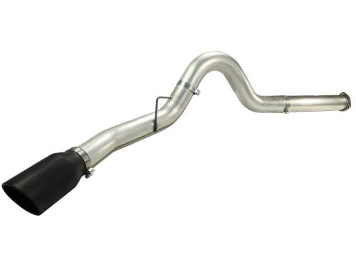 aFe Power - 49-43055-B | AFE Power Large Bore-HD 5 IN 409 Stainless Steel DPF-Back Exhaust System w/Black Tip (2011-2014 F250, F350 Super Duty V8-6.7L td)