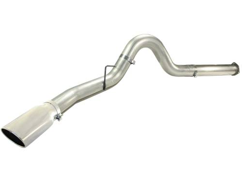 aFe Power - 49-43055-P | AFE Power Large Bore-HD 5 IN 409 Stainless Steel DPF-Back Exhaust System w/Polished Tip (2011-2014 F250, F350 Super Duty V8-6.7L td)