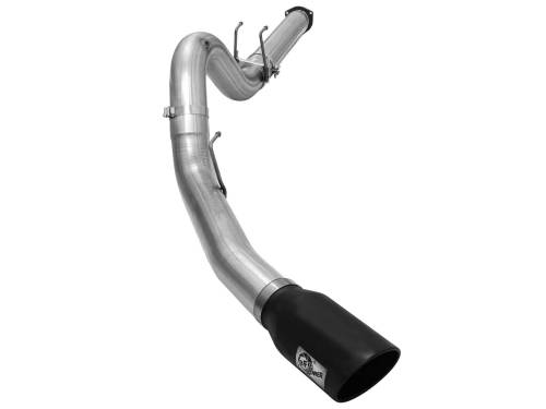 aFe Power - 49-43064-B | AFE Power Large Bore-HD 5 IN 409 Stainless Steel DPF-Back Exhaust System w/Black Tip (2015-2016 F250, F350 Super Duty V8-6.7L td)