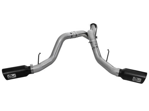 aFe Power - 49-43065-B | AFE Power Large Bore-HD 4 IN 409 Stainless Steel DPF-Back Exhaust System w/Black Tip (2011-2014 F250, F350 Super Duty V8-6.7L td)