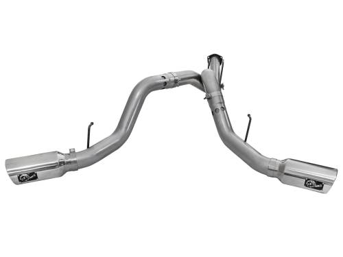 aFe Power - 49-43065-P | AFE Power Large Bore-HD 4 IN 409 Stainless Steel DPF-Back Exhaust System w/Polished Tip (2011-2014 F250, F350 Super Duty V8-6.7L td)