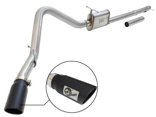 aFe Power - 49-43076-B | AFE Power MACH Force-Xp 3 IN to 3-1/2 IN 409 Stainless Steel Cat-Back Exhaust w/ Black Tip (1999-2004 F250, F350 Super Duty V10-6.8L/V8-5.4L)