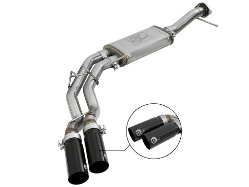 aFe Power - 49-43078-B | AFE Power Rebel Series 3 IN to 2-1/2 IN 409 Stainless Steel Cat-Back Exhaust w/ Black Tip (2011-2014 F150 Pickup V6-3.5L tt)