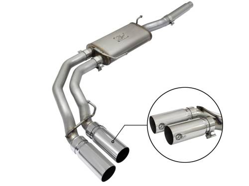 aFe Power - 49-43079-P | AFE Power Rebel Series 3 IN to 2-1/2 IN 409 Stainless Steel Cat-Back Exhaust w/ Polish Tip (2004-2008 F150 Pickup V8-4.6/5.4L)