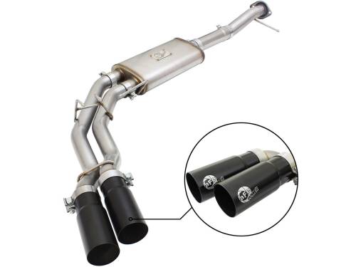 aFe Power - 49-43080-B | AFE Power Rebel Series 3 IN to 2-1/2 IN 409 Stainless Steel Cat-Back Exhaust w/Black Tip (2009-2014 F150 Pickup V8-4.6L/5.4L/5.0L)