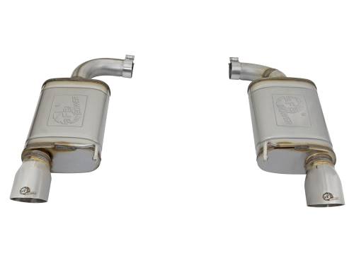 aFe Power - 49-43085-P | AFE Power MACH Force-Xp 2-1/2 IN 409 Stainless Steel Axle-Back Dual Exhaust w/Polished Tips (2015-2021 Mustang L4-2.3L t & V6-3.7L )