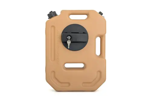 Rough Country - 99061A | Rough Country Flat Fluid Containers with Lockable Mount | 10 Liter | Military Tan