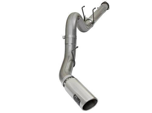 aFe Power - 49-43090-P | AFE Power Large Bore-HD 5 IN 409 Stainless Steel DPF-Back Exhaust System w/Polished Tip (2017-2024 F250, F350 Super Duty V8-6.7L td)