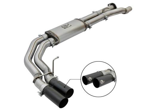 aFe Power - 49-43091-B | AFE Power Rebel Series 3 IN 409 Stainless Steel Cat-Back Exhaust System w/Black Tip (2017-2020 F150 Pickup V6-3.5L tt)